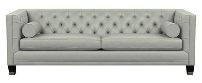 Grau Dreisitzer Leder Sofa Chesterfield Möbel xxl big Modern Design Couchen Neu