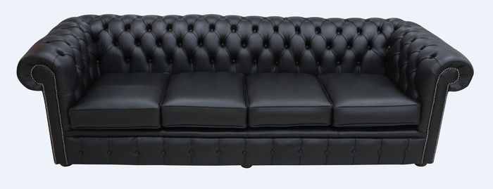 Chesterfield Couch Polster Sofas Klassischer Leder Schaffhau 4 Sitzer - #208