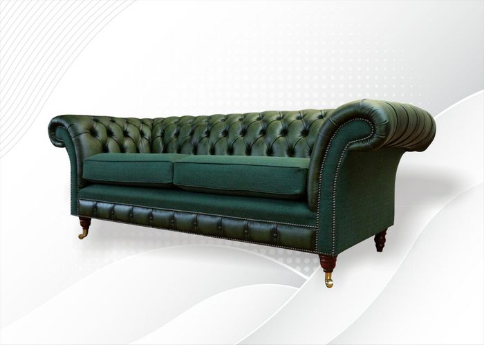 Chesterfield 3Sitzer Leder Grün Modern Design Sofa Neu Kreative Möbel Sofas Neu