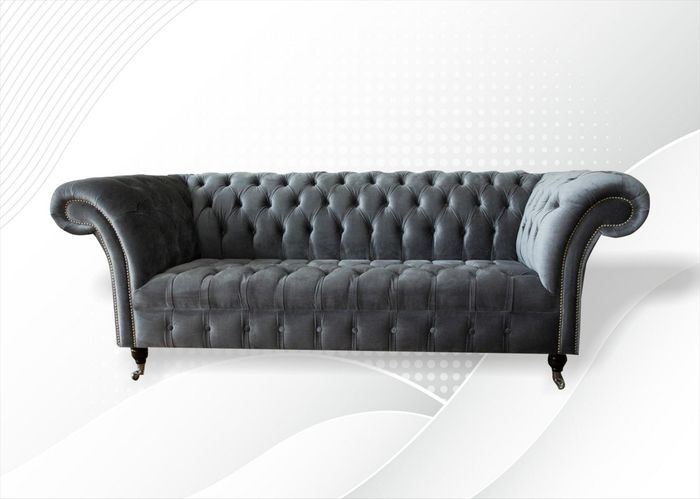 Chesterfield Grau Dreisitzer Kreative Möbel Neu Wohnzimmer Modern Design Sofa