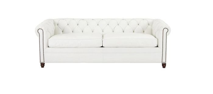 Weiß Chesterfield Modern Design Dreisitzer Couchen Leder Sofa Ledersofa Möbel