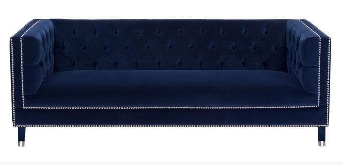 Chesterfield Wohnzimmer Sofa Design Couchen Italienische Stil Möbel Blau xxl big