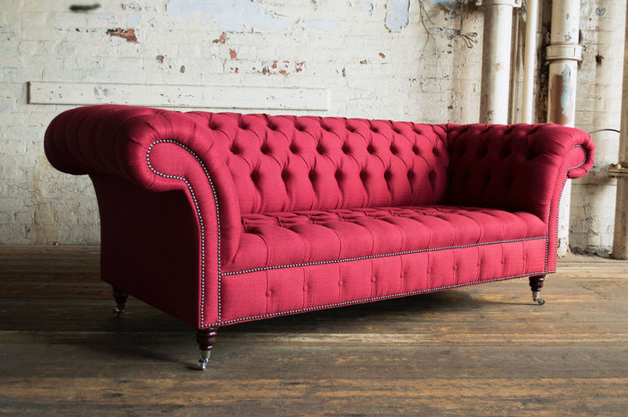 Chesterfield Design Luxus Polster Sofa Couch Sitz Garnitur Leder Neu Sofas #203