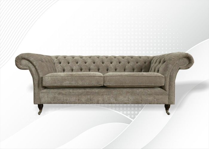Chesterfield 3 Sitzer Beige Wohnzimmer Modern Design Sofa Kreative Möbel Stoff