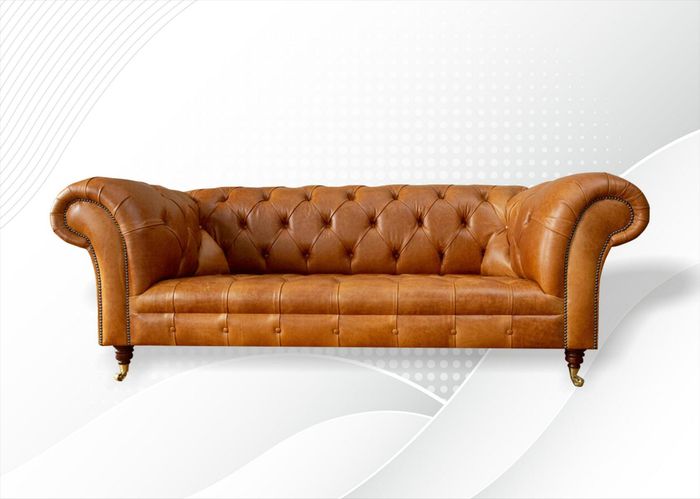 Chesterfield 3 Sitzer Braun Dreisitzer Couchen Leder Sofa Neu Ledersofa Möbel