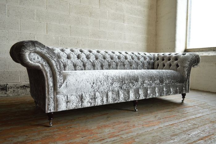 Chesterfield Designer Couch 4 Sitz Sofa Polster Textil Leder Garnitur 2016-49