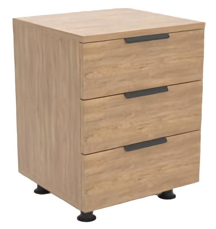 Schrank Kommode mit 3 Schubladen Ablageschrank Wohnzimmer Büro Beige