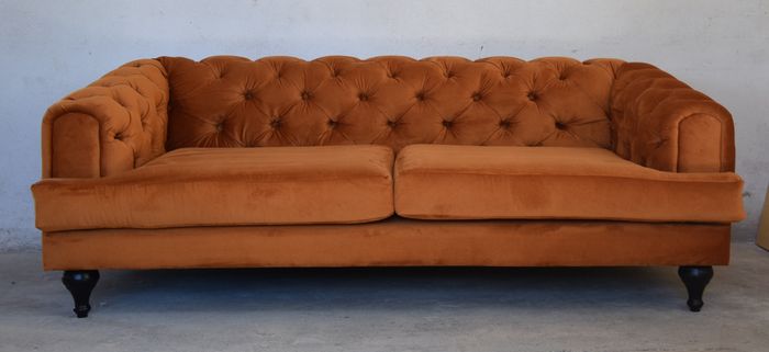 Design Chesterfield Sofagarnitur 4-Sitzer Stoff Couch Sofa Polster Sofas Neu