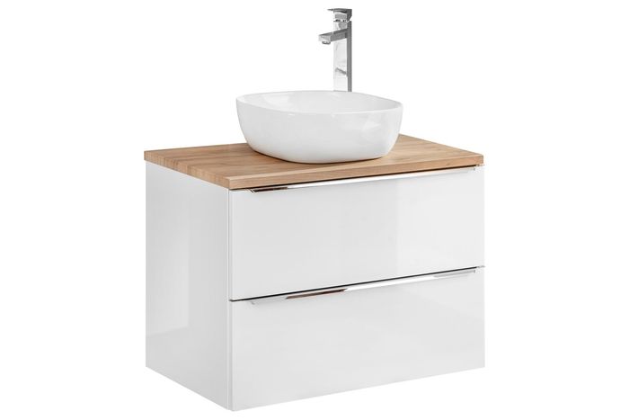Badmöbel Set 60cm Waschbecken mit Unterschrank Waschtisch Schublade Hängeschrank
