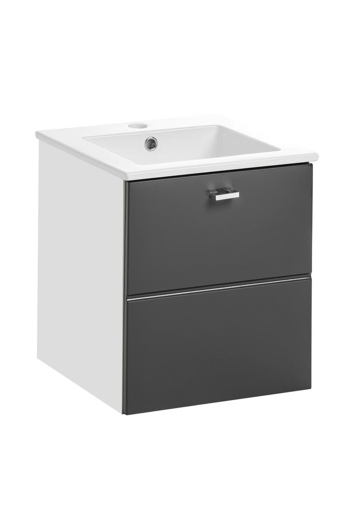 Badmöbel Set 40cm Waschbecken mit Unterschrank Waschtisch Schublade Hängeschrank