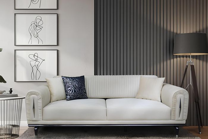 Dreisitzer Couch Polster Möbel Einrichtung 3 Sitz Platz Couchen Sofa Stoff