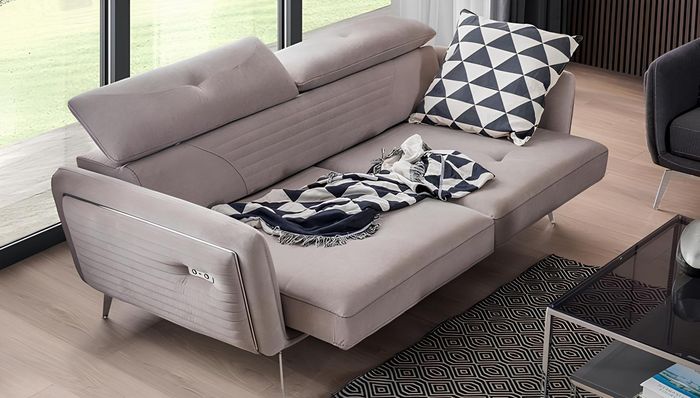 Wohnzimmer Design Couchen Dreisitzer 222cm Sitzpolster Möbel Stoff Textil