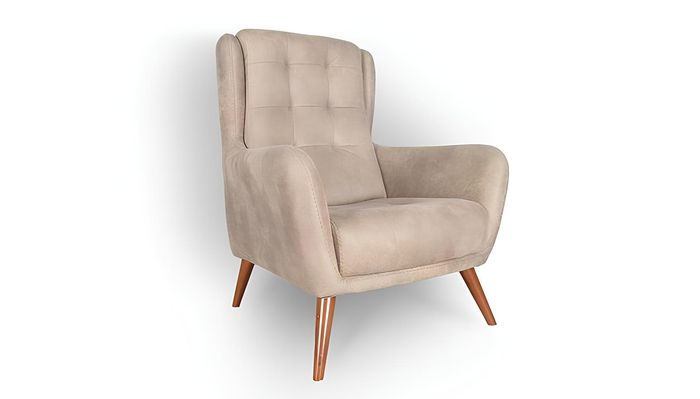 Chesterfield Sessel Club Sofa Einsitzer Couch Polster Möbel Beige Relax