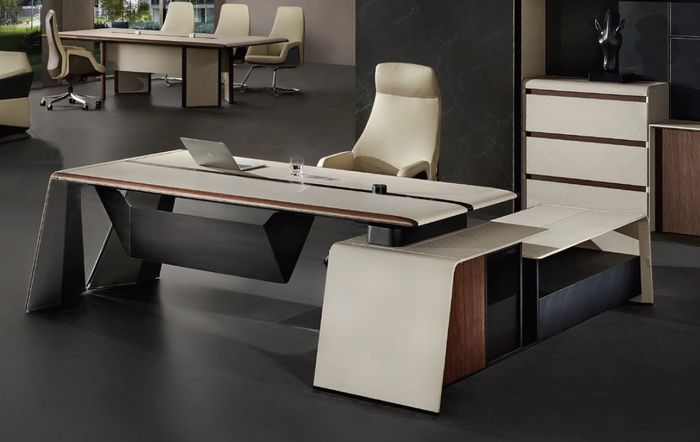 Design Büro Schreibtisch Tisch Sessel Einrichtung Ecktisch mit Stuhl 2tlg. Neu