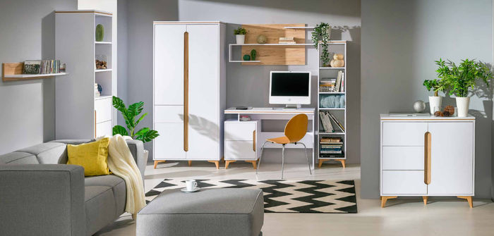 Büromöbel komplett Set Regal Kommode Schrank Schreibtisch Holz Garnitur Qualität