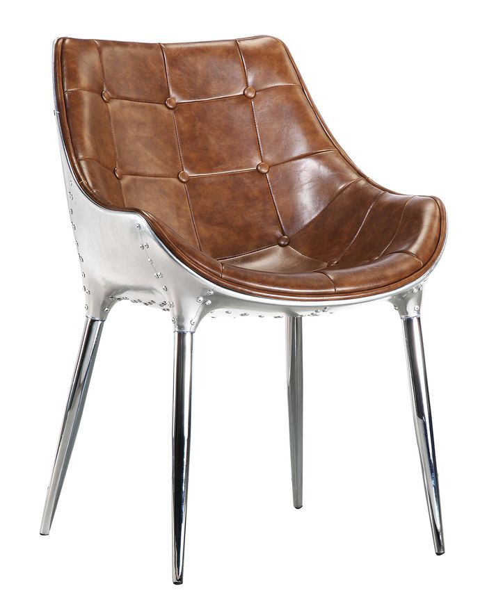 Design Polster Stuhl Stühle Sitz Lehn Büro Esszimmer 1x Stuhl Lederstuhl Aviator