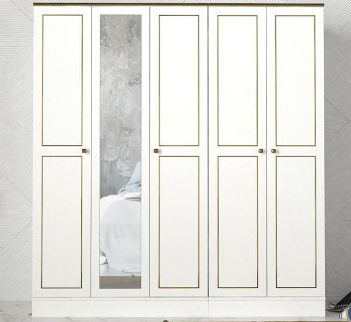 Schlafzimmer Kleiderschrank Moderne Möbel Weiß Holz Luxus Design 175cm