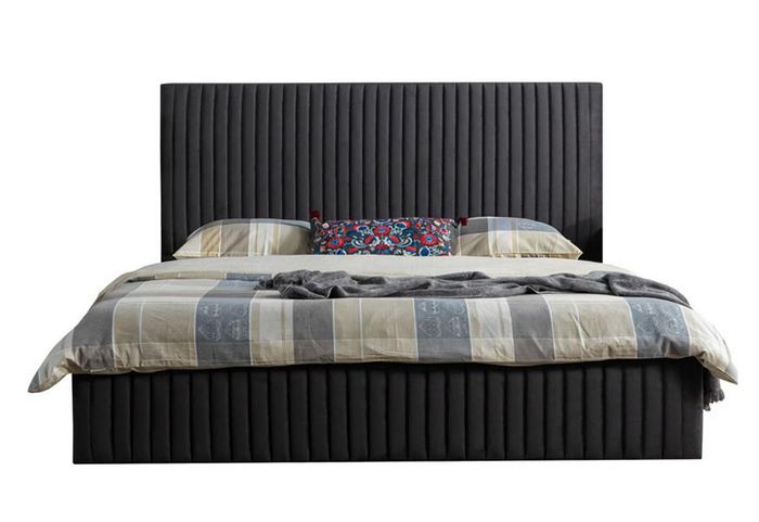 Modernes Polsterbett Bett Betten Ehebett Bettgestell Doppelbett 180x200 Schwarz