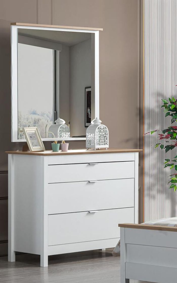 Kommode Anrichte Highboard Buffet Kommoden Spiegel Sideboard Schrankkommode 2tlg