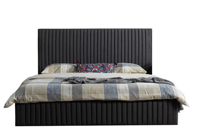 Luxus Bett 180cm Schlafzimmer Modern Möbel Hochwertige Weiß Holz Grau