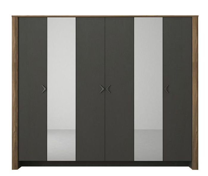 Kleiderschrank Schlafzimmer Spiegelschrank Schrank 6 türige Schränke Möbel 259cm
