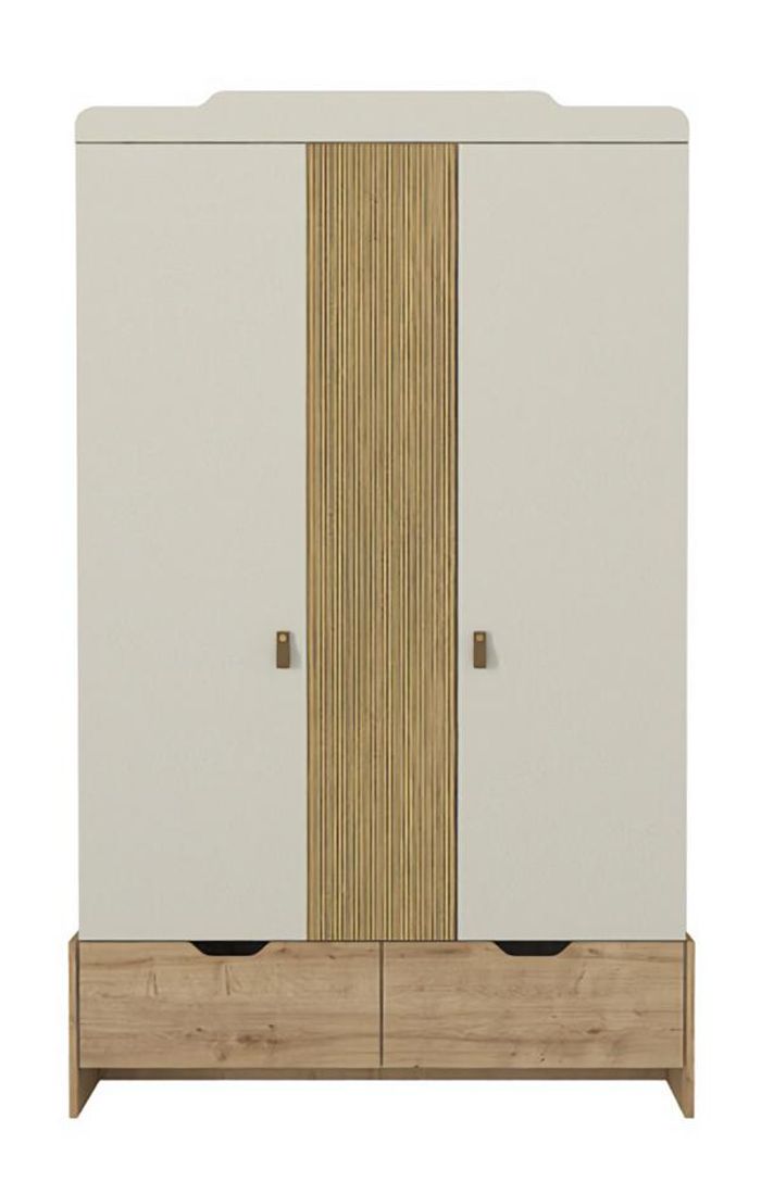 Kleiderschrank Jugendzimmer Schrank Schränke Möbel Weiß Holz Luxus Design Beige