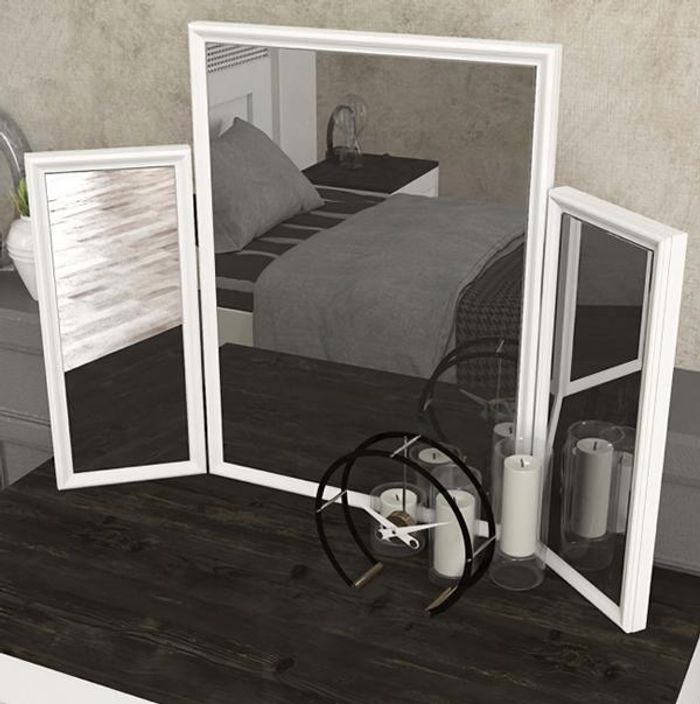 Luxus Spiegel Weiß Schlafzimmer Jugend Moderne stilvoll Kindermöbel 85x60cm