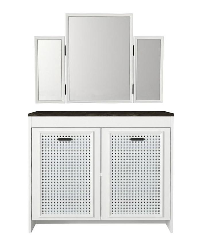 Schlafzimmer Luxus Kommoden mit Spiegel Weiß Moderne Möbel stilvolles 2tlg