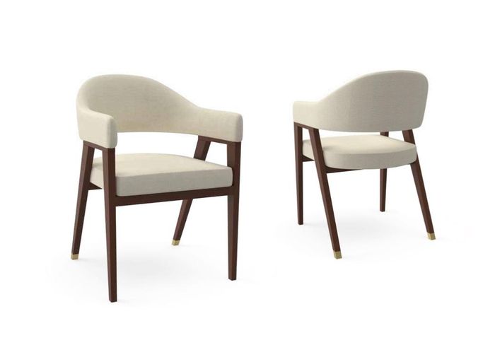 Design Stühle Polster Hotel Stuhl Textil Holz Möbel im Esszimmer neu