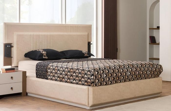 Schlafzimmer Set Bett mit 2x Nachttische Komplett luxus Einrichtung Moderne