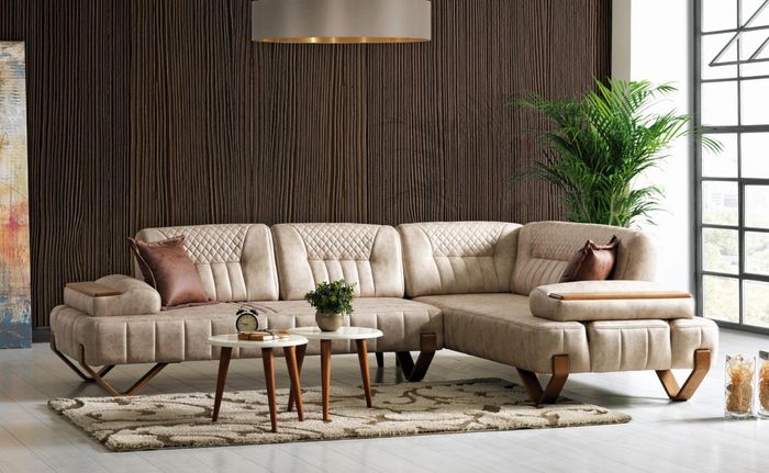 Ecksofa Wohnlandschaft Farbe Beige L-Form Sofa Neu Wohnzimmer Ecksofa Luxus Neu