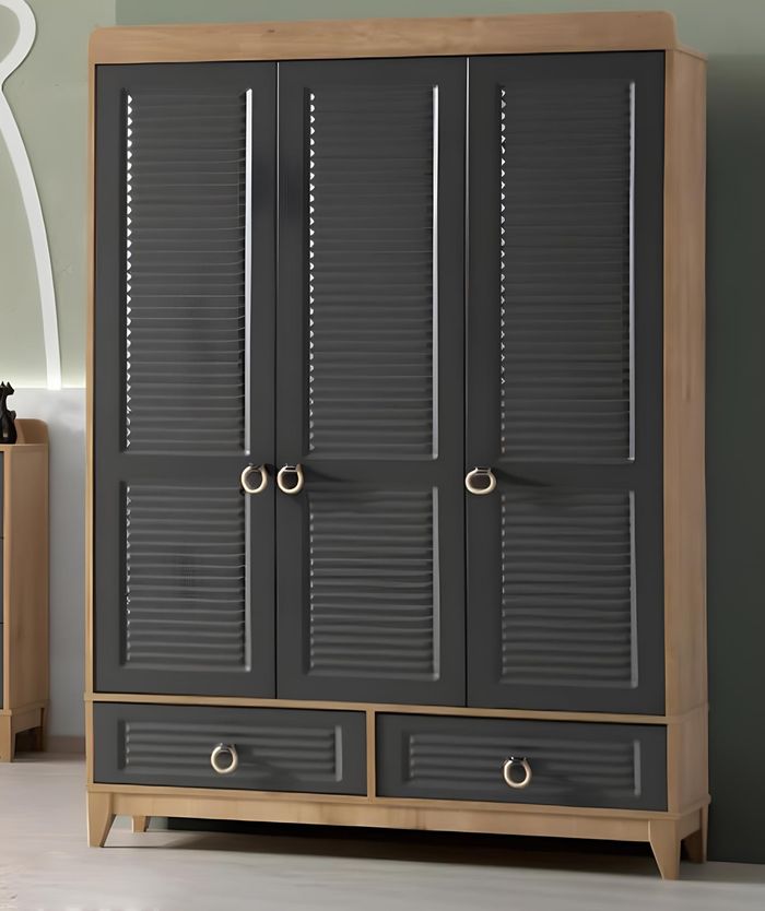 Kleiderschrank Grau Holz Schrank Design Kinderzimmer Kleiderschränke