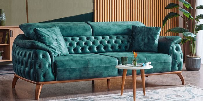Luxus Chesterfield 3 Sitzer Designer Sofa Couch Polster Couchen Textil Neu