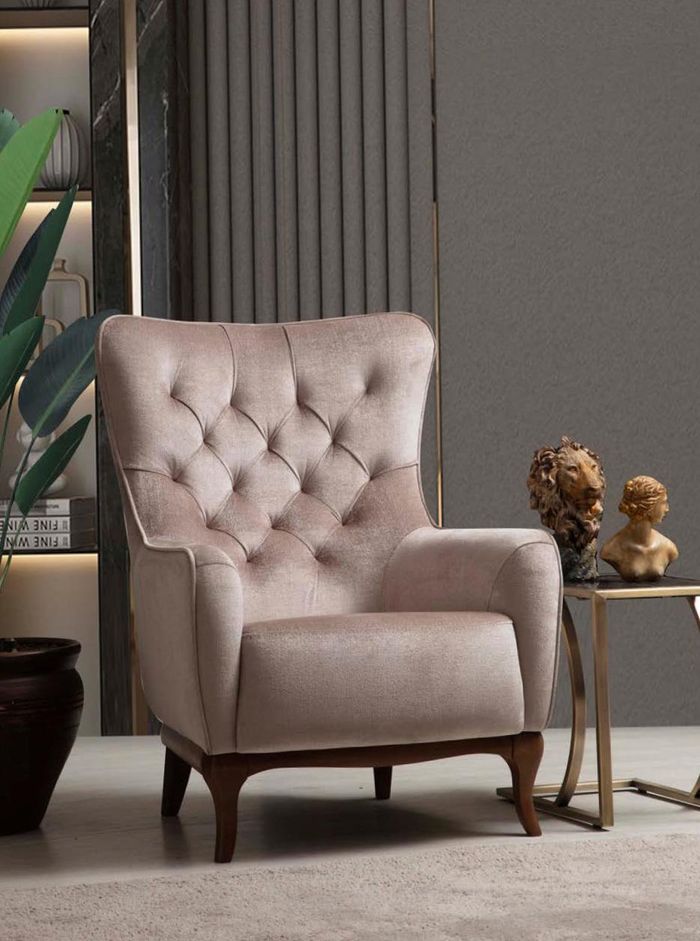 Sessel Einsitzer Luxus 1 Sitzer Polster Sitz Designer Textil Sitz Stoff Modern