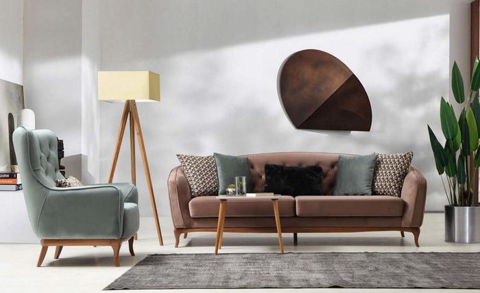 Garnitur Sofagarnitur Luxus Sofa 4+1 Sitz Gruppe Wohnzimmer Stoff Design Möbel