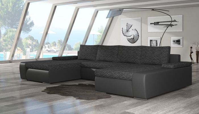 XXL Big Schlafsofa Relax Wohnzimmer Ecksofa Garnitur Polster Couch Eckgarnitur