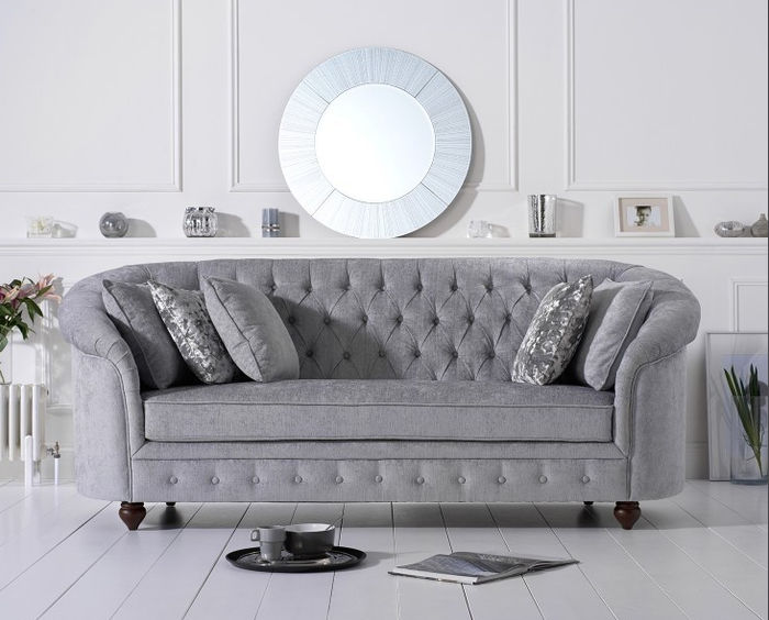 Chesterfield Sofa Couch Polster Stoff Leder Couchen Polster Garnitur 3 Sitzers