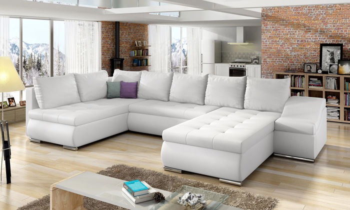 XXL Big Wohnlandschaft Couch Polster Ecksofa Sofa Couchen Sofas Textil Garnitur