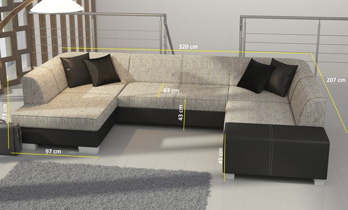 Sofa Couch Modern Schlafsofa Couch Bettfunktion Polster Eckgarnitur Ecksofa Neu