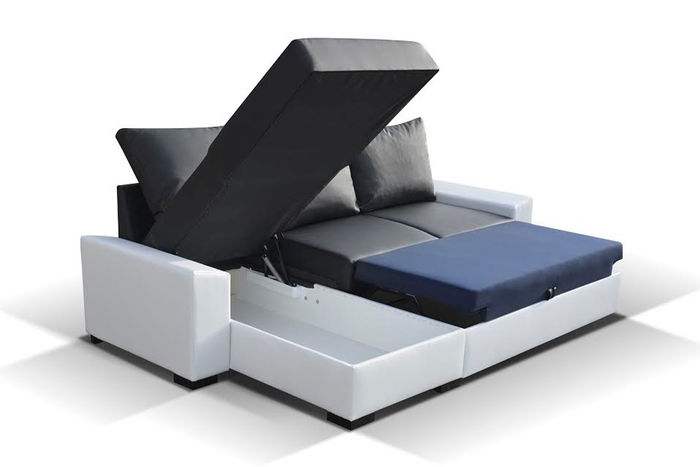 Multifunktion Bettfunktion Bettkasten Schlafsofa Ecksofa Couch Sofas Sofa Textil