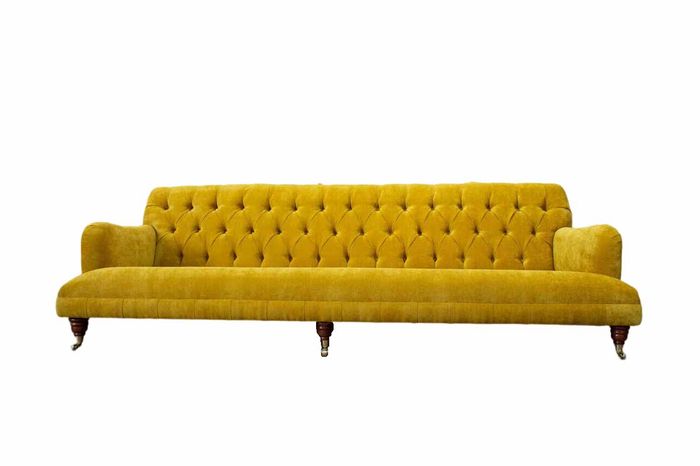 Design Chesterfield Chesterfield Textil Gelb 5 Sitzer Couch Polster Neu