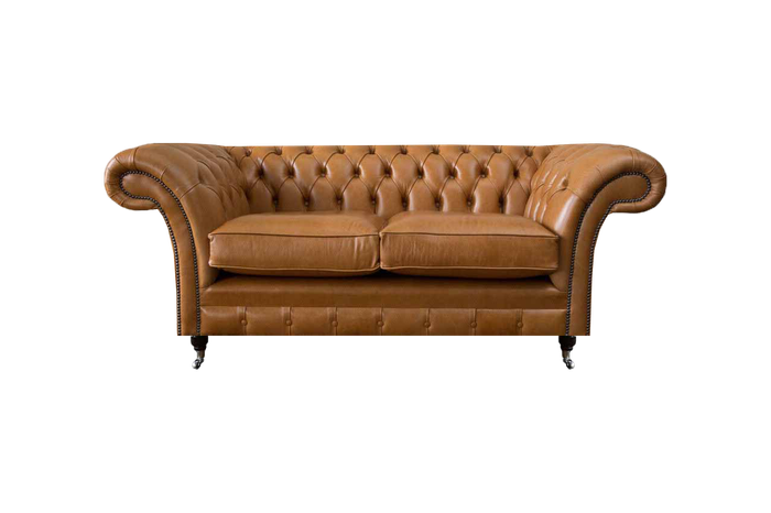 Braun Chesterfield Zweisitzer Sofa Couch Wohnzimmer Luxuriöse Möbel