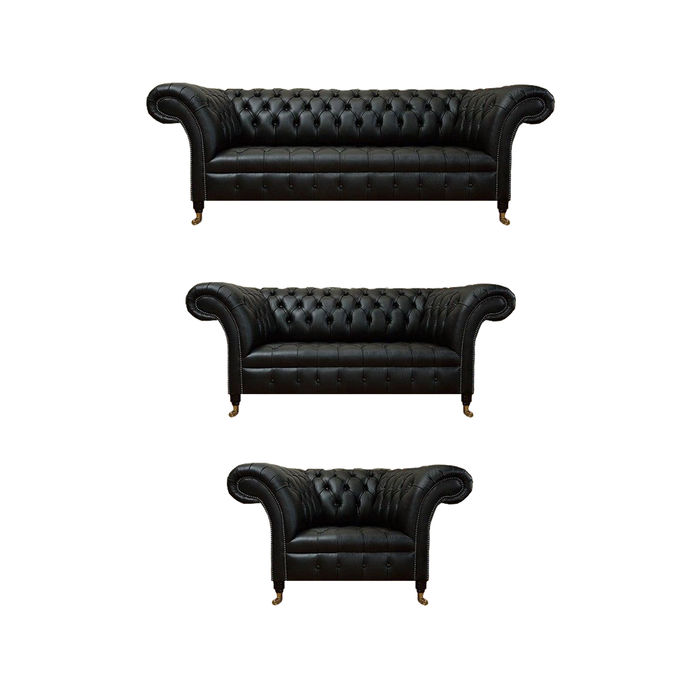 Sofagarnitur 3tlg Chesterfield Ledersofa Sofas Couch Sitz Polster Wohnzimmer