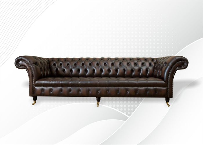 xxl Big Sofa Couch Chesterfield 265cm Polster Sofas 4 Sitzer Leder Textil Stoff