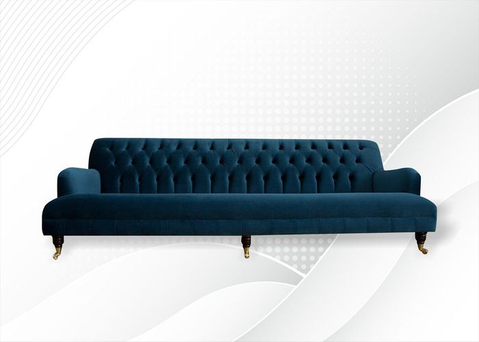 Big Sofa Couch Chesterfield 250cm Polster Sofas 4-er Leder Textil Turkis xxl neu