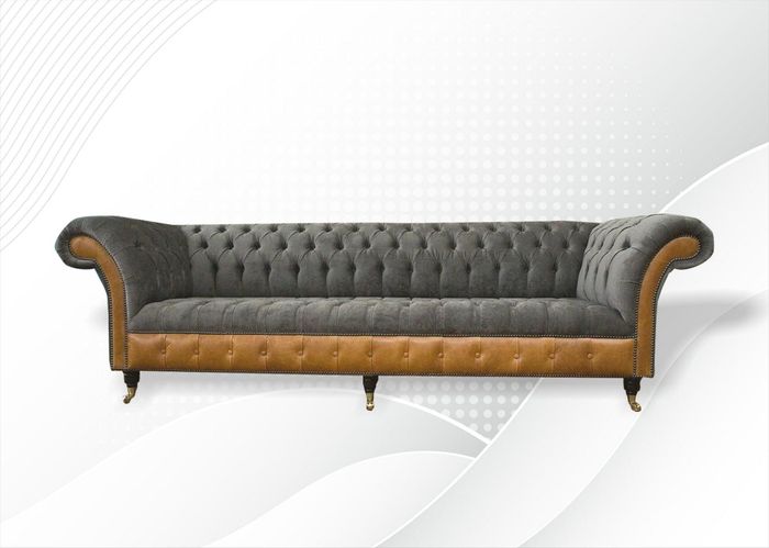 xxl Sofas Chesterfield Polster Design Luxus Sofa 4 Sitzer Leder Couchen Couch