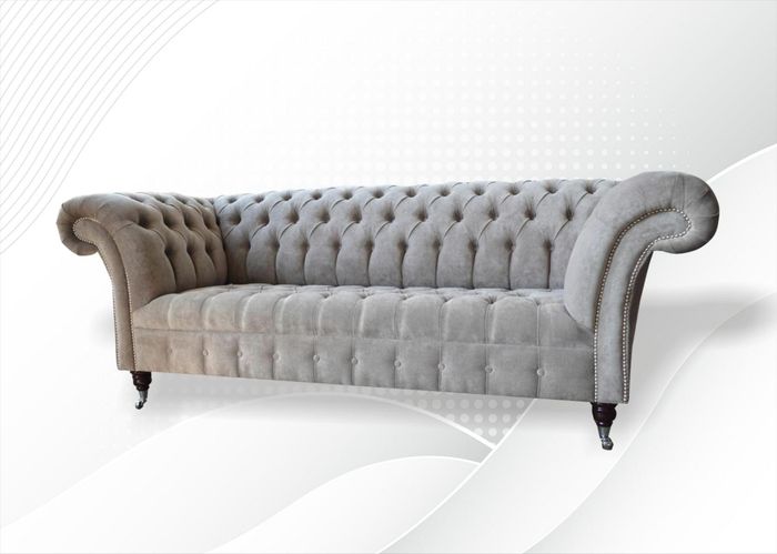 Sofa 3 Sitzer Wohnlandschaft Sofas Polster Garnitur Stoff Chesterfield Modern