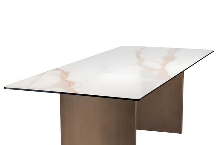 Esstisch Esszimmer Holz Esstische Stil Modern Braun Design Metall
