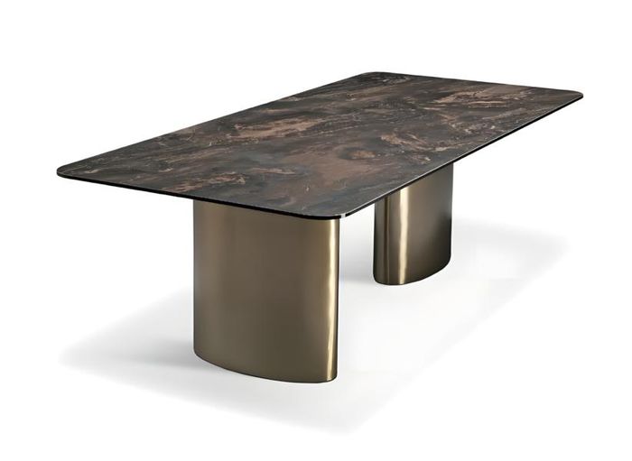 Esstisch Esszimmer Holz Esstische Stil Modern Braun Design Edelstahl