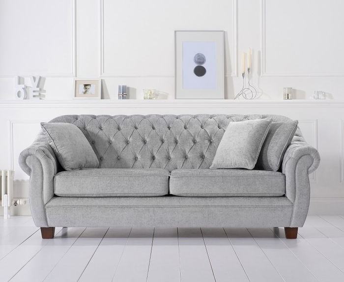 Chesterfield Sofa Couch Polster Stoff Leder Couchen Polster Garnitur 3 Sitzers